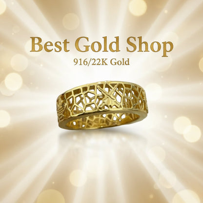 916 Gold (22K) Islam Carving Version 2: Intricate Craftsmanship Ring for WomenRingsBest Gold Shop