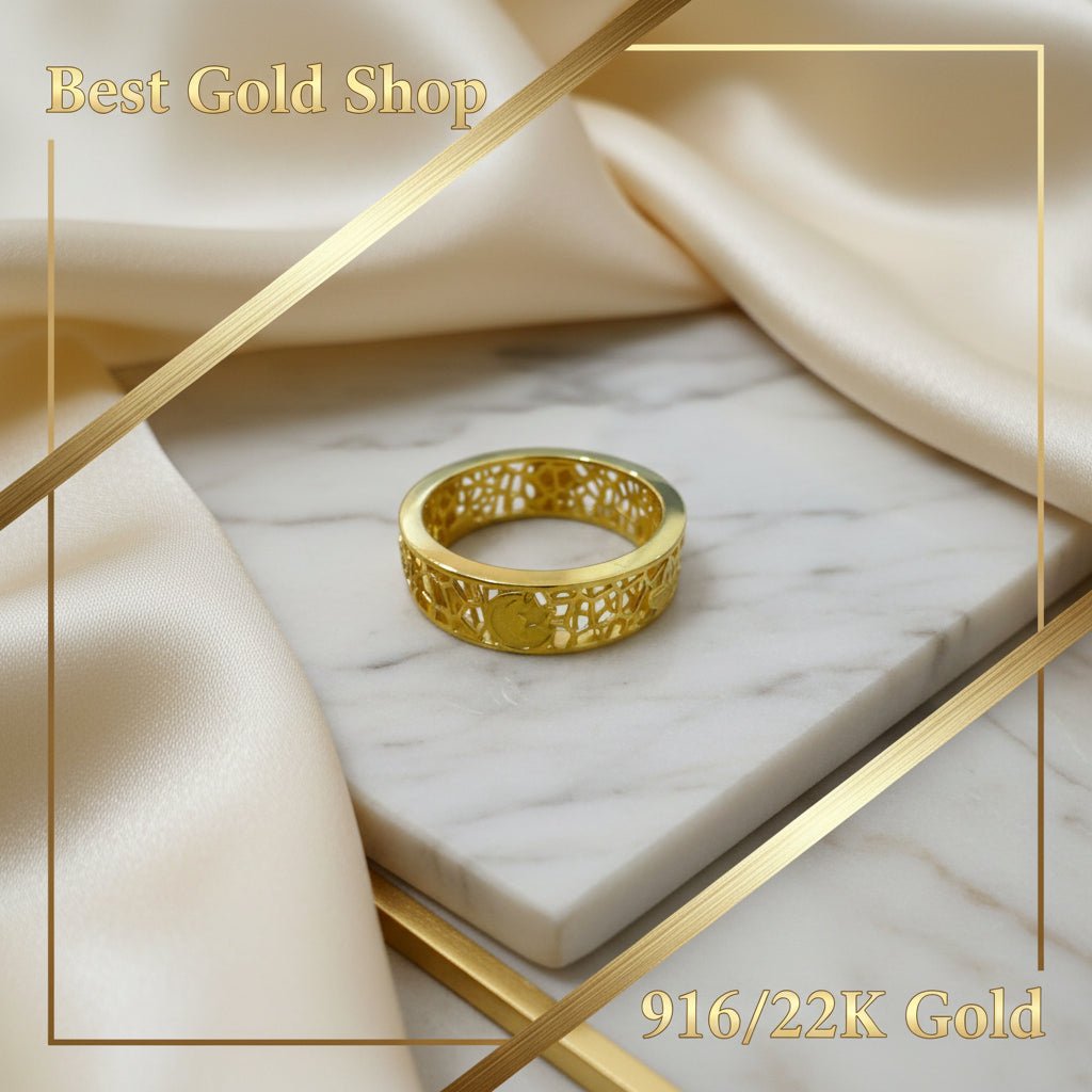 916 Gold (22K) Islam Carving Version 2: Intricate Craftsmanship Ring for WomenRingsBest Gold Shop