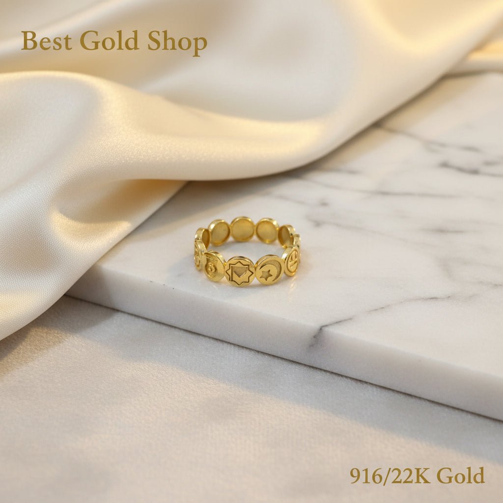 916 Gold (22K) Islamic Spiritual Elegance & Heritage Ring for WomenRingsBest Gold Shop
