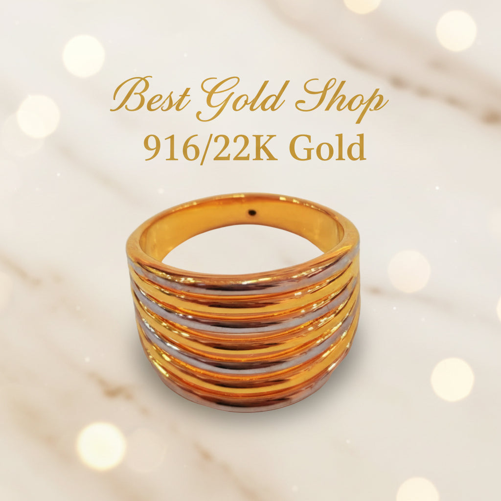 916 Gold Layer Ring – 2 Tone (Lightweight Design) 22k gold - Photo 1 - Best Gold Shop