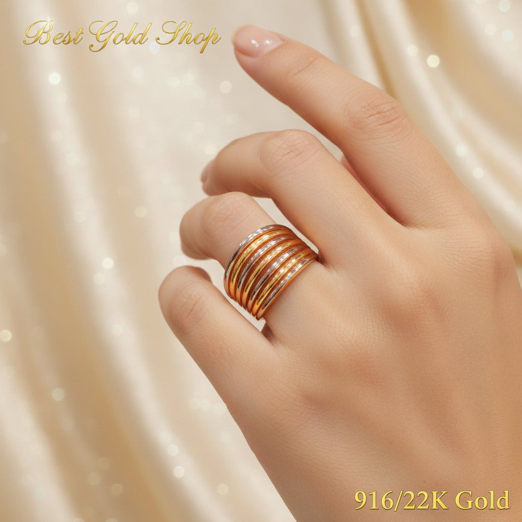 916 Gold Layer Ring – 2 Tone (Lightweight Design) 22k gold - Photo 5 - Best Gold Shop