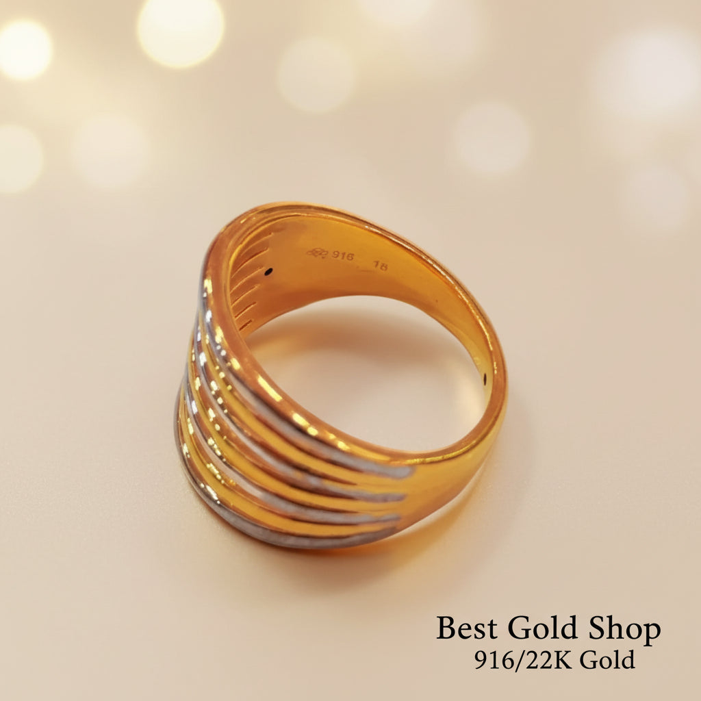 916 Gold Layer Ring – 2 Tone (Lightweight Design) 22k gold - Photo 3 - Best Gold Shop