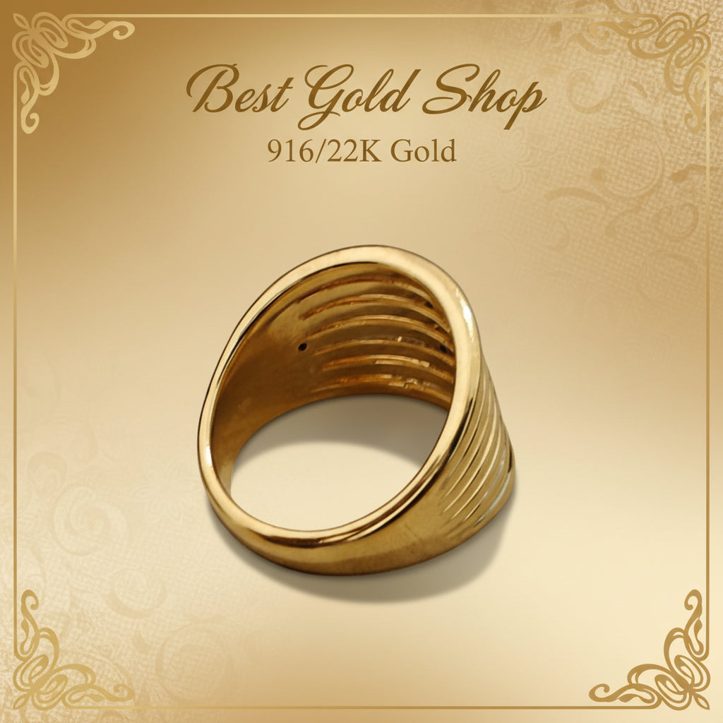 916 Gold (22K) Double Heart Feather Light Ring for WomenRingsBest Gold Shop