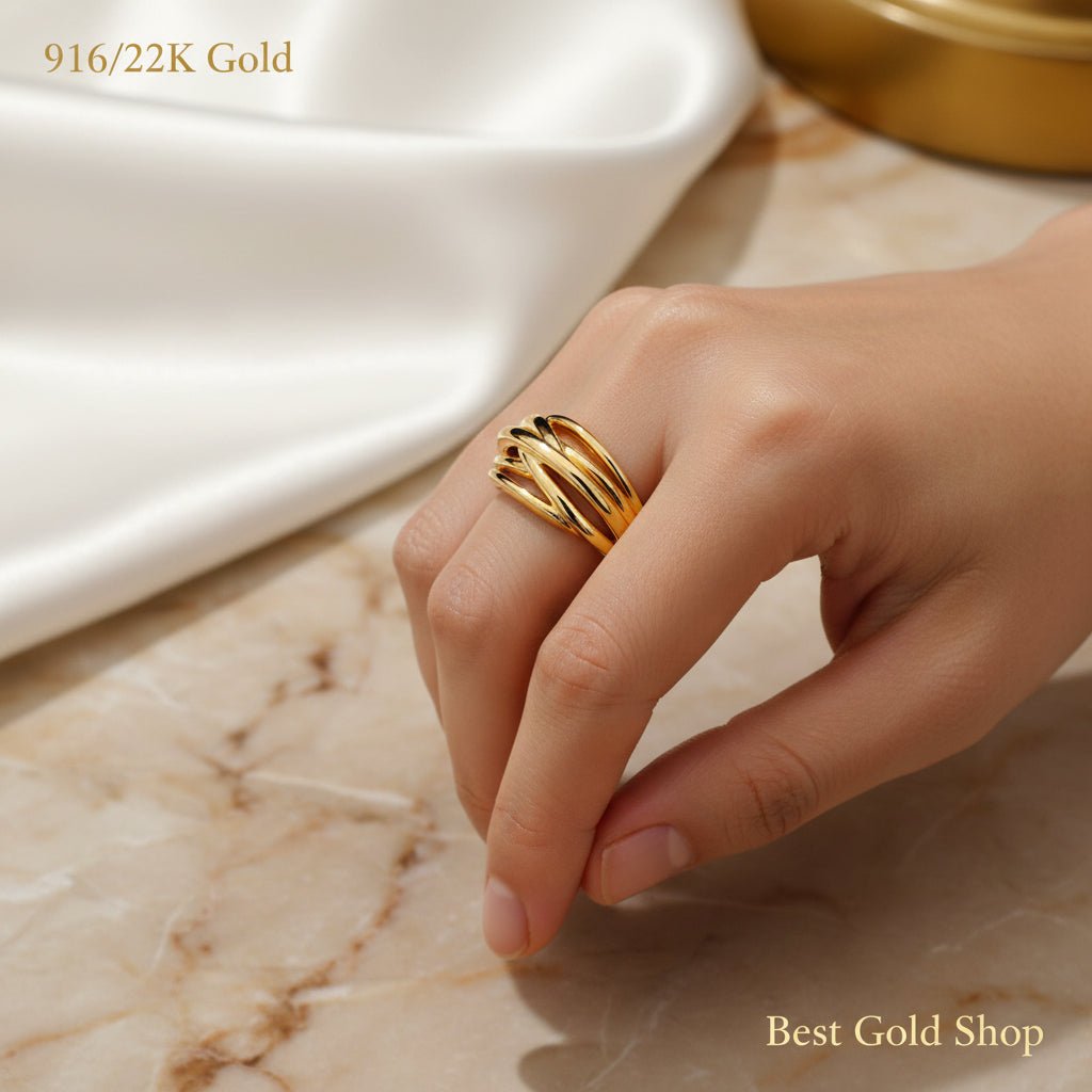 916 Gold Layer Ring Version 2 | Elegant Lightweight Series 22k gold - Photo 2 - Best Gold Shop
