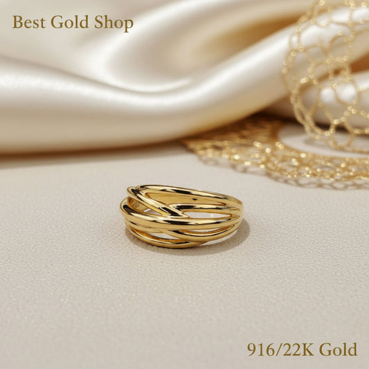 916 Gold Layer Ring Version 2 | Elegant Lightweight Series 22k gold - Photo 1 - Best Gold Shop
