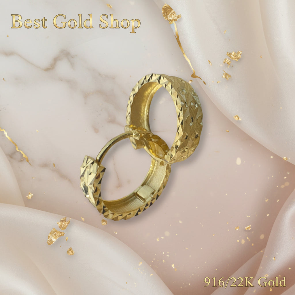 916 Gold (22K) Loop Cutting Earring for WomenEarringsBest Gold Shop