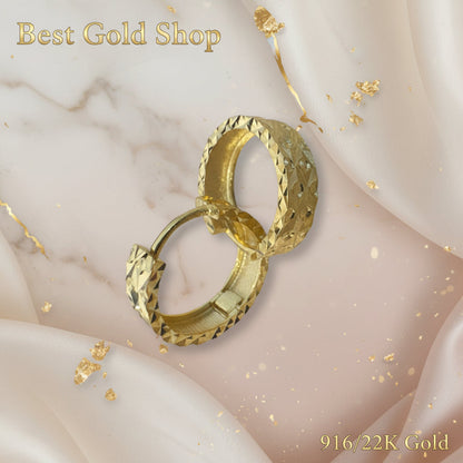 916 Gold (22K) Loop Cutting Earring for WomenEarringsBest Gold Shop