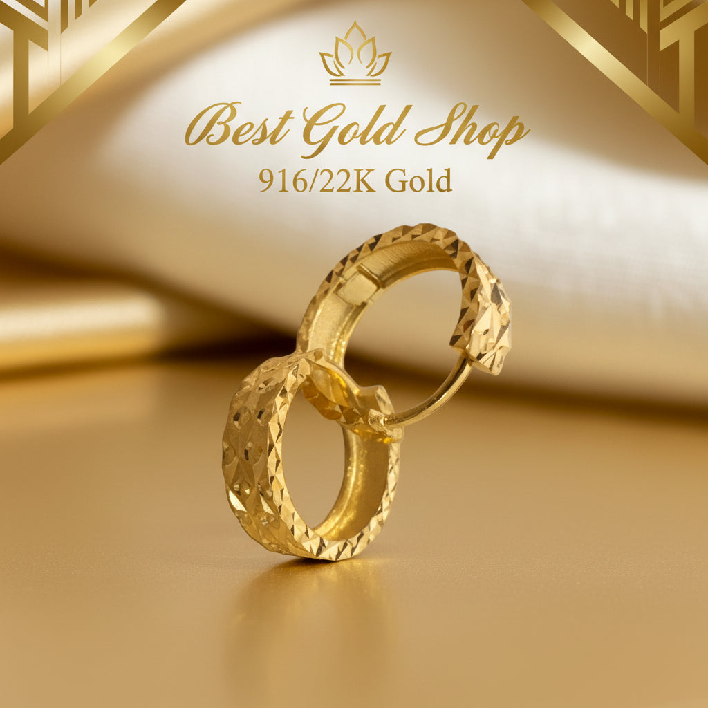 916 Gold (22K) Loop Cutting Earring for WomenEarringsBest Gold Shop