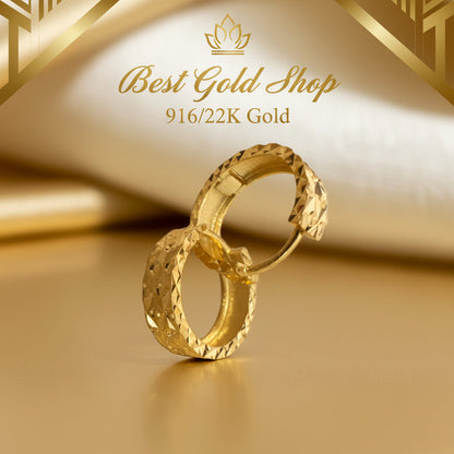 916 Gold (22K) Loop Cutting Earring for WomenEarringsBest Gold Shop