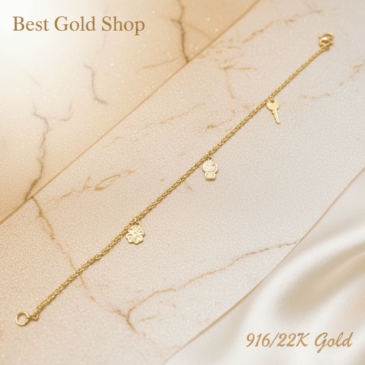 916 Gold Lucky Charms Bracelet by Best Gold ShopBraceletsBest Gold Shop