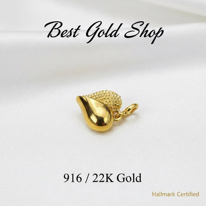 916 Gold Luna & Sol Heart pendant feather lightCharms & PendantsBest Gold Shop