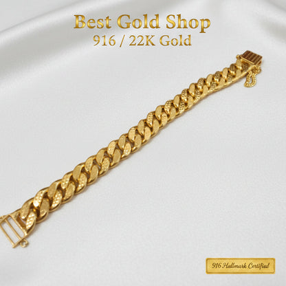 916 gold Milo heavyweight statement bracelet in 22K yellow gold - view 3