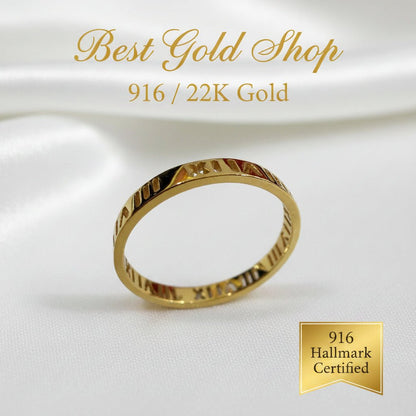 916 Gold Mini Roman Numeral Ladies RingRingsBest Gold Shop