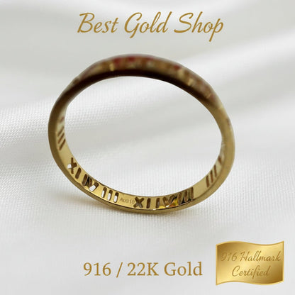 916 Gold Mini Roman Numeral Ladies RingRingsBest Gold Shop