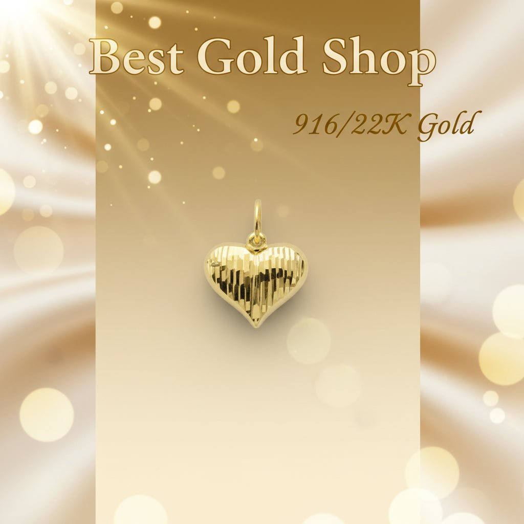 916 Gold (22K) New Design Heart And Flower Pendant Charm/Pendant for WomenCharms & PendantsBest Gold Shop