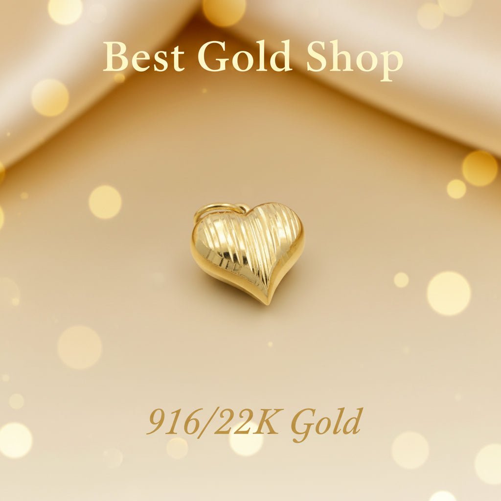 916 Gold (22K) New Design Heart And Flower Pendant Charm/Pendant for WomenCharms & PendantsBest Gold Shop