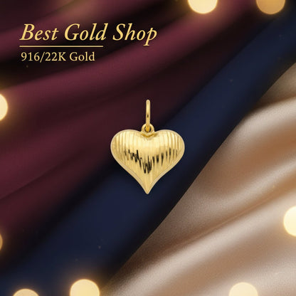 916 Gold (22K) New Design Heart And Flower Pendant Charm/Pendant for WomenCharms & PendantsBest Gold Shop