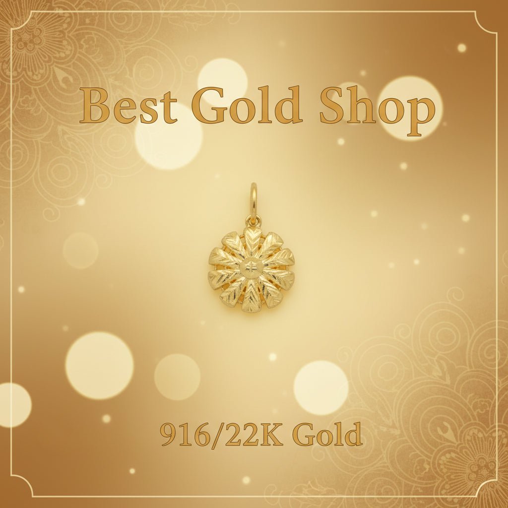 916 Gold (22K) New Design Heart And Flower Pendant Charm/Pendant for WomenCharms & PendantsBest Gold Shop