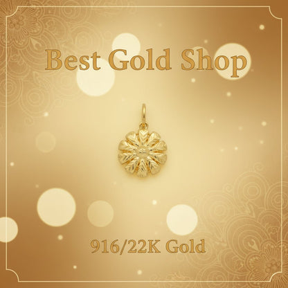 916 Gold (22K) New Design Heart And Flower Pendant Charm/Pendant for WomenCharms & PendantsBest Gold Shop