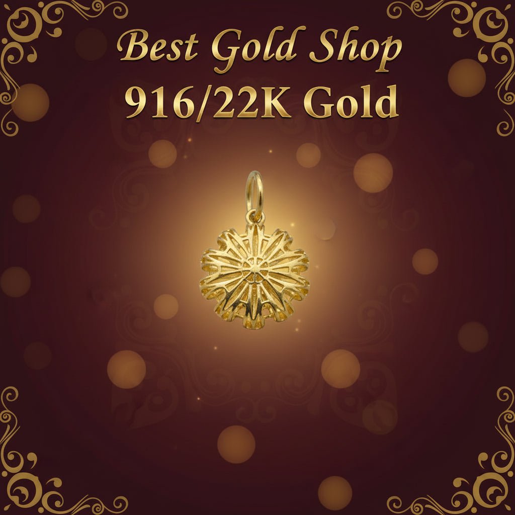 916 Gold (22K) New Design Heart And Flower Pendant Charm/Pendant for WomenCharms & PendantsBest Gold Shop