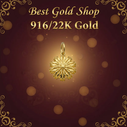 916 Gold (22K) New Design Heart And Flower Pendant Charm/Pendant for WomenCharms & PendantsBest Gold Shop