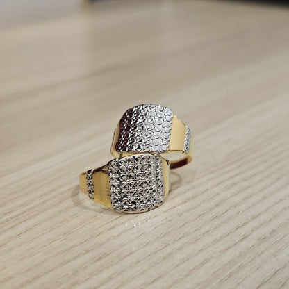 916 Gold Nugget Ring 2 tone Feather LightRingsBest Gold Shop