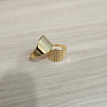916 Gold Nuggets Ring Full Gold Feather LightRingsBest Gold Shop