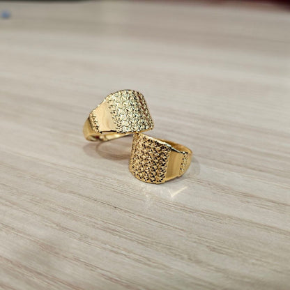 916 Gold Nuggets Ring Full Gold Feather LightRingsBest Gold Shop