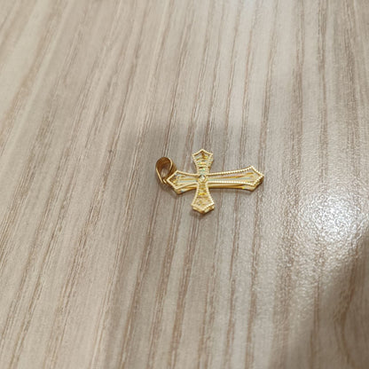 916 gold rainbow cross pendant openwork front view