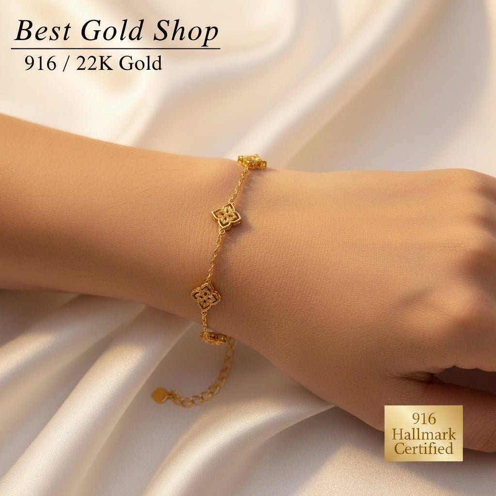 916 Gold Rainbow Leaf Bracelet | Elegant Nature-Inspired DesignBraceletsBest Gold Shop