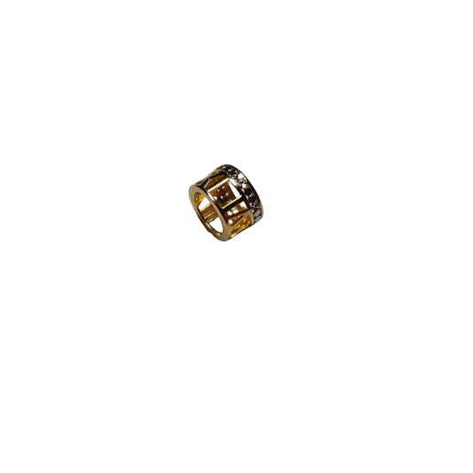 916 gold Roman numeral two-tone charm CM30038, angled view