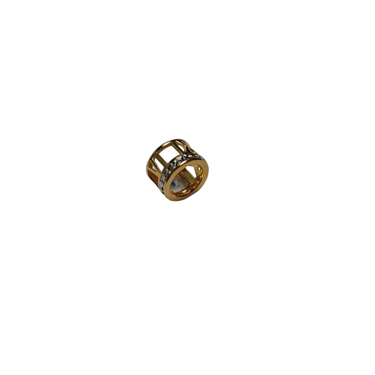 916 gold Roman numeral two-tone charm CM30038, detail view