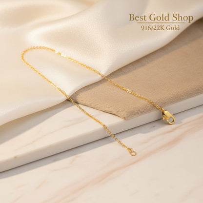 916 Gold Round Milan Bracelet Slim Light Elegant 22k gold - Photo 5 - Best Gold Shop