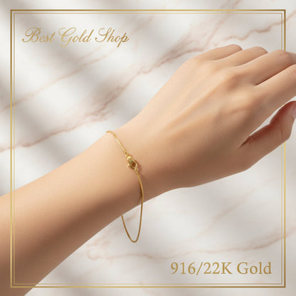 916 Gold Round Milan Bracelet Slim Light Elegant 22k gold - Photo 3 - Best Gold Shop