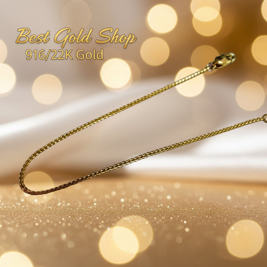 916 Gold Round Milan Bracelet Slim Light Elegant 22k gold - Photo 7 - Best Gold Shop