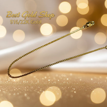 916 Gold Round Milan Bracelet Slim Light Elegant 22k gold - Photo 7 - Best Gold Shop