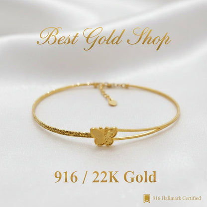 916 Gold Slim Bangle Light WeightBraceletsBest Gold Shop