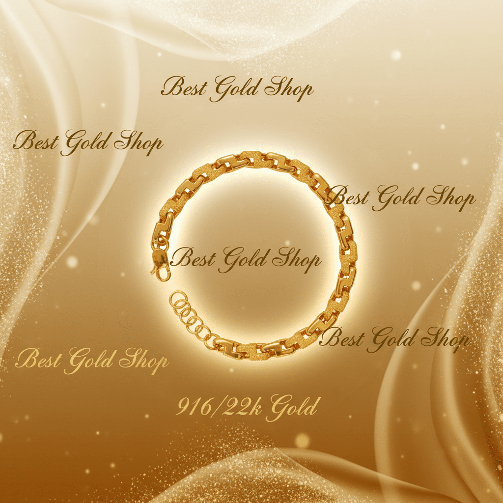 916 Gold Solid Bold Sandy Wanzi BraceletBraceletsBest Gold Shop