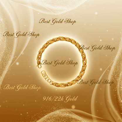 916 Gold Solid Bold Sandy Wanzi BraceletBraceletsBest Gold Shop