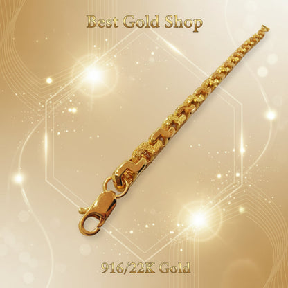 916 Gold Solid Bold Sandy Wanzi BraceletBraceletsBest Gold Shop