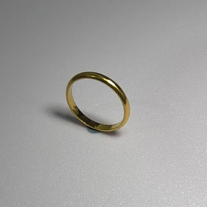 916 Gold Solid Smooth Band Ring | Classic Plain 22K Gold