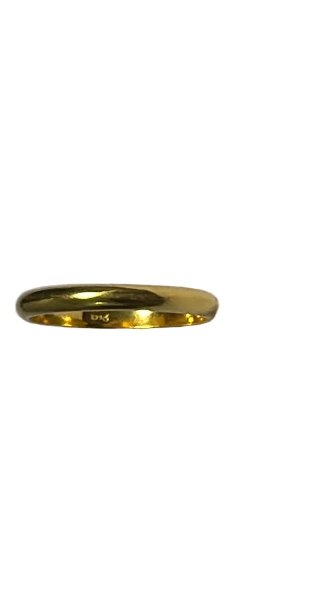 916 Gold Solid Smooth Band Ring | Classic Plain 22K Gold