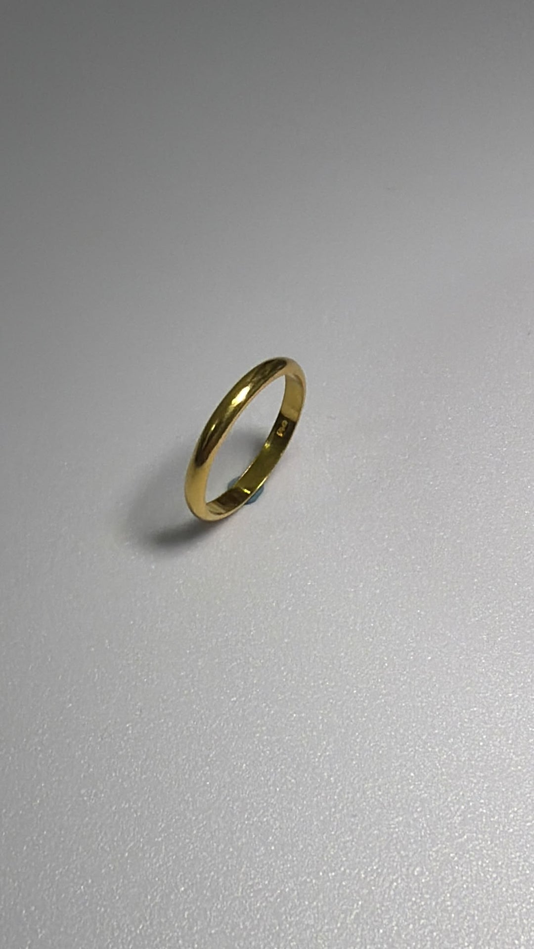 916 Gold Solid Smooth Band Ring | Classic Plain 22K Gold