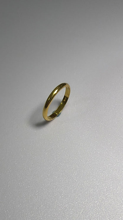 916 Gold Solid Smooth Band Ring | Classic Plain 22K Gold
