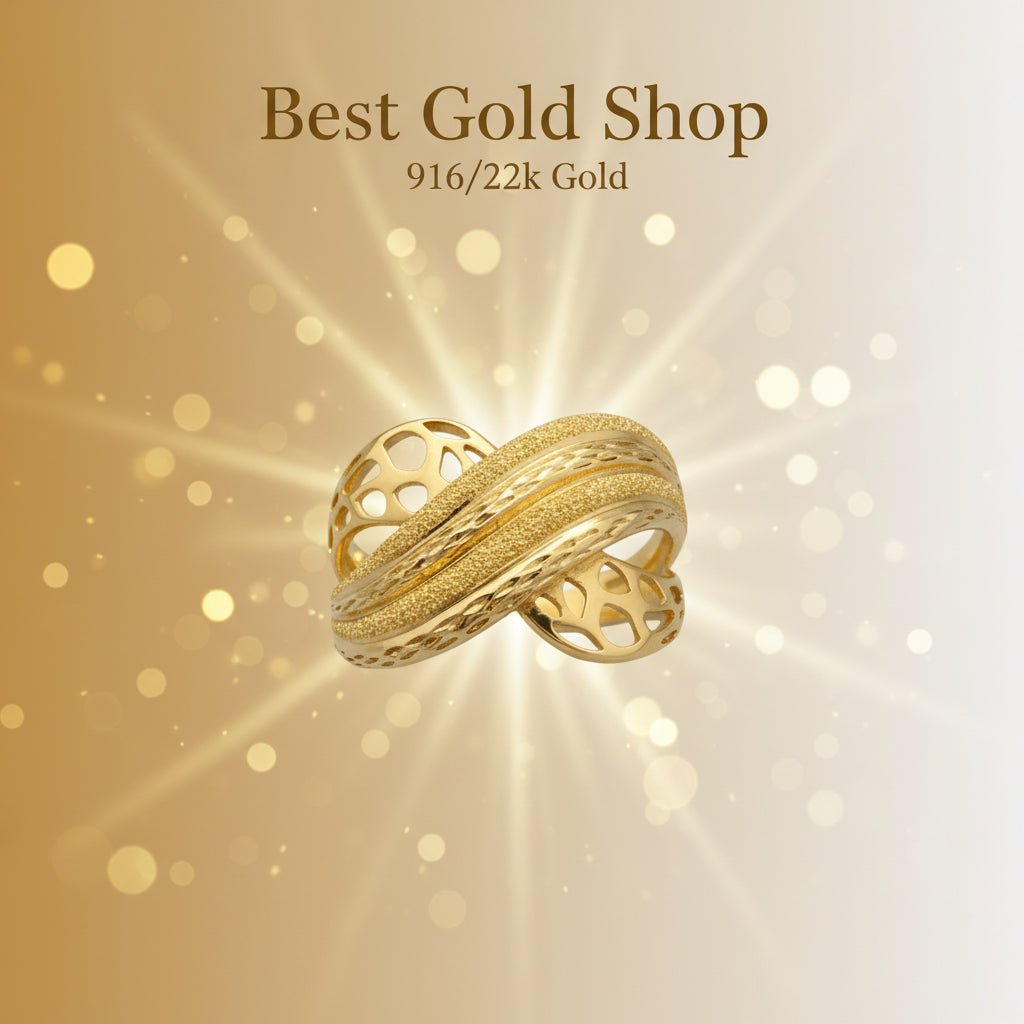 916 Gold (22K) Statement Collection Artistic Designer Series Ring for WomenRingsBest Gold Shop