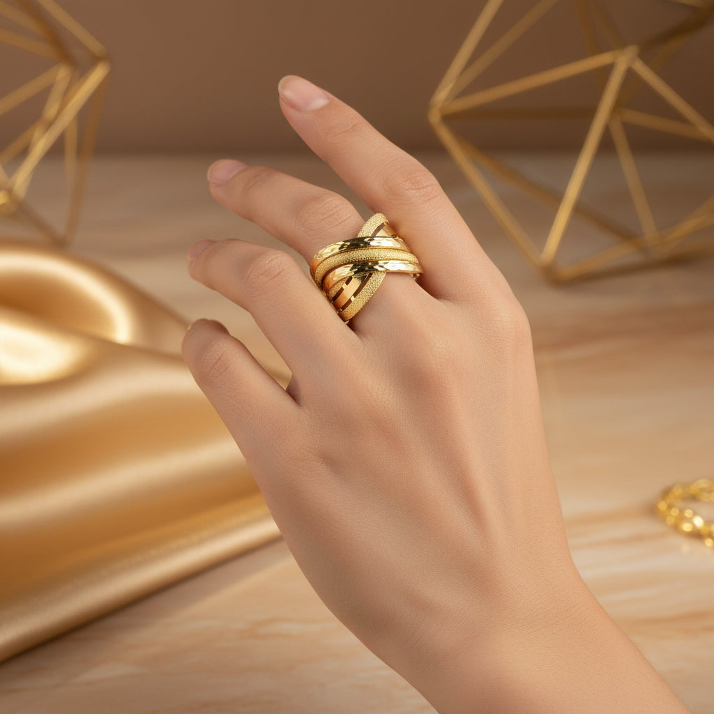 916 Gold (22K) Statement Collection Artistic Designer Series Ring for WomenRingsBest Gold Shop