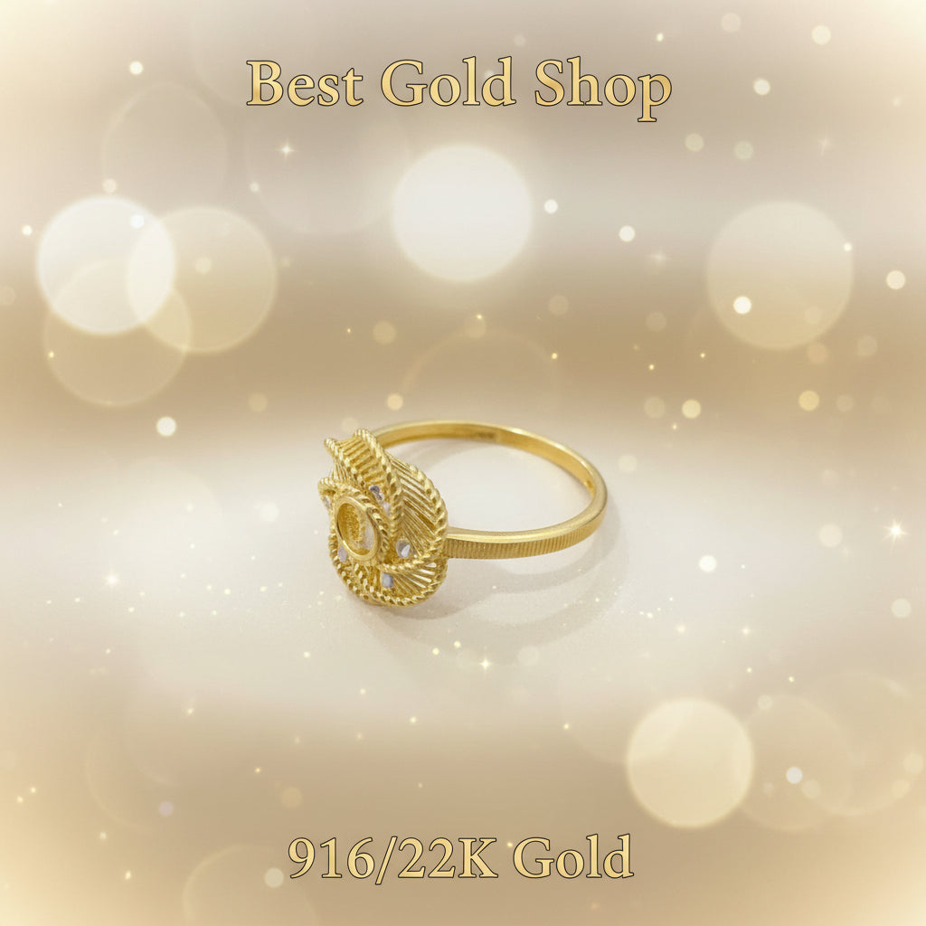 916 Gold (22K) Statement Collection Artistic Designer Series Ring for WomenRingsBest Gold Shop