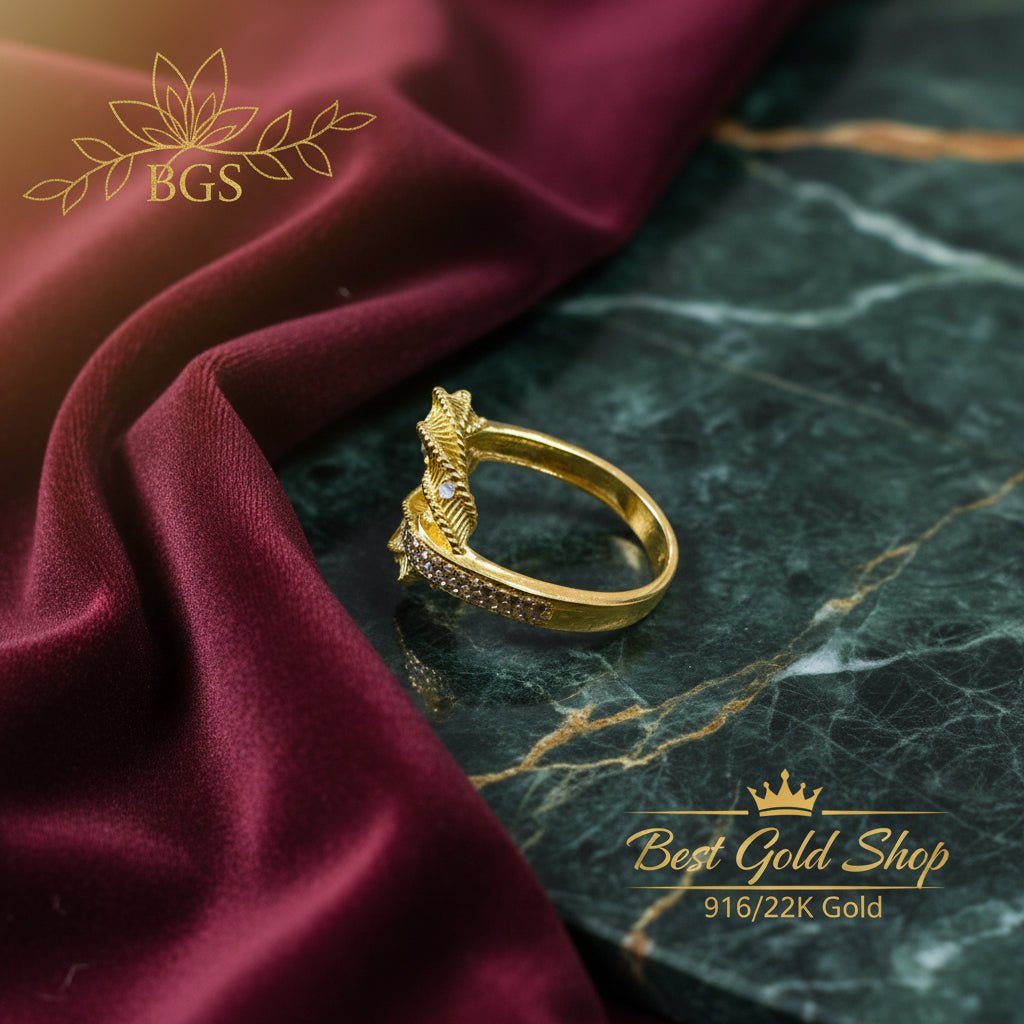 916 Gold (22K) Statement Collection Artistic Designer Series Ring for WomenRingsBest Gold Shop