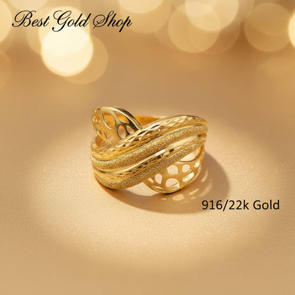 916 Gold (22K) Statement Collection Artistic Designer Series Ring for WomenRingsBest Gold Shop