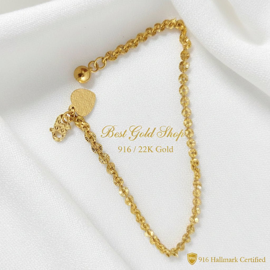 916 Gold Sunflower design Anklet Light weight and boldankletBest Gold Shop